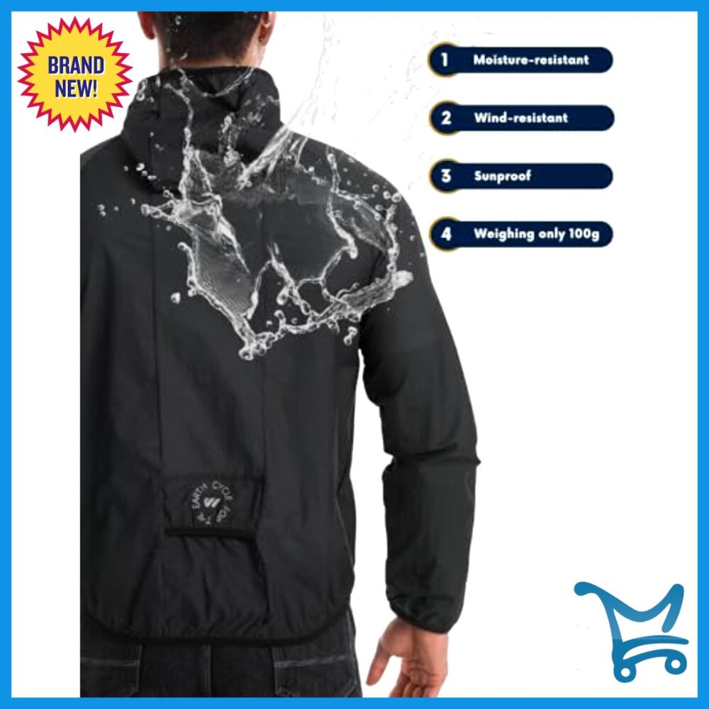 Lightweight Packable Windbreaker Jacket With Hood… - image 2